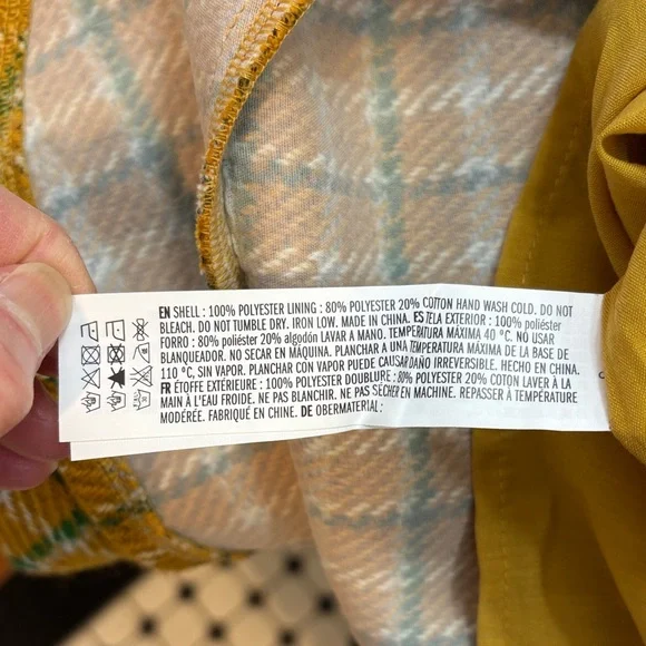 NWT Anthropologie Yellow and Green Plaid A-Line Skirt - Picture 5 of 5